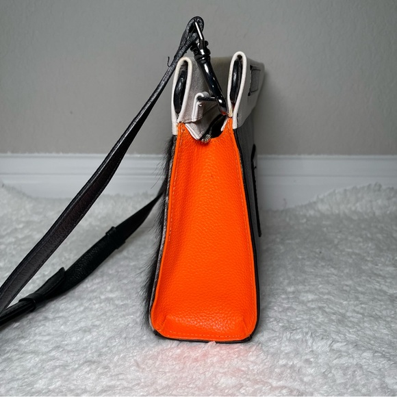 Min & Mon Vali Small Leather Spotted Fur Cowhide Crossbody Handbag - Picture 3 of 10